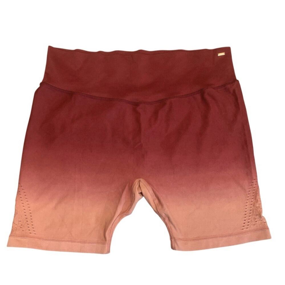 PINK Sport Victoria’s Secret Ombré Perforated Bike Shorts Size XL Seamless